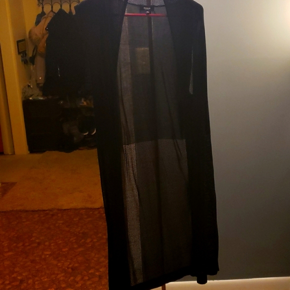 Premise Sweaters - Sleeveless net womens mesh cardigan size L